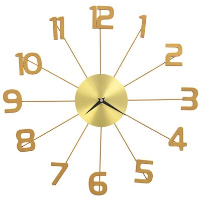 vidaXL Nástěnné hodiny kovové 50 cm zlaté
