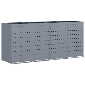 vidaXL Úložný box na 4 popelnice Světle šedá 272 x 77,5 x 121,5 cm