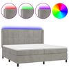 vidaXL Box spring postel s matrac&iacute; a LED světle &scaron;ed&aacute; 200x200 cm samet