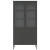 vidaXL Highboard čern&yacute; 90 x 40 x 180 cm sklo a ocel