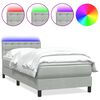vidaXL Box spring postel s matrac&iacute; a LED Světle &scaron;ed&aacute; 90x220 cm Samet