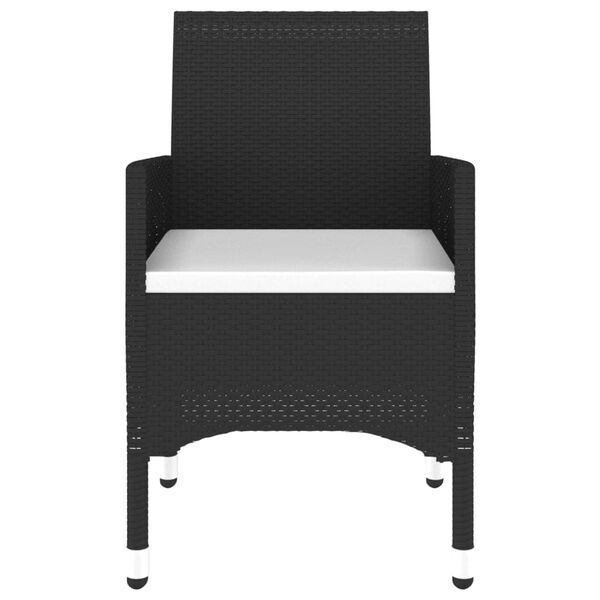 vidaXL 3dílný zahradní bistro set polyratan a tvrzené sklo černý