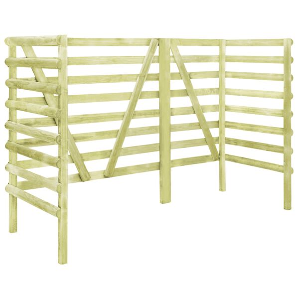 vidaXL Př&iacute;stře&scaron;ek na tři popelnice 210x80x150 cm impregnovan&aacute; borovice