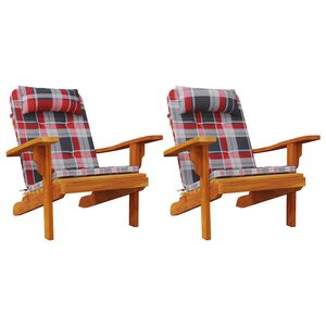 vidaXL Pol&scaron;t&aacute;ře na židle 2 pcs Červen&aacute; kostka 58 x 77 x 4,5 cm