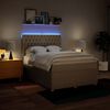 vidaXL Box spring postel s matrac&iacute; kr&eacute;mov&aacute; 140x200 cm textil