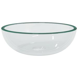 vidaXL Umyvadlo tvrzen&eacute; sklo 35 x 12 cm průhledn&eacute;
