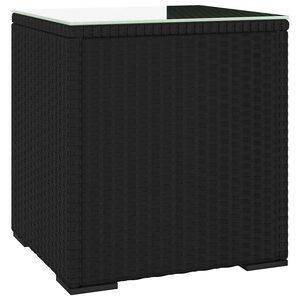 vidaXL Odkl&aacute;dac&iacute; stolek čern&yacute; 40 x 37 x 40,5 polyratan a tvrzen&eacute; sklo