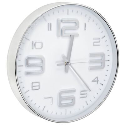 vidaXL Nástěnné hodiny 30 cm stříbrné