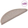 vidaXL Schodov&eacute; rohože 20 ks 56 x 17 x 3 cm světle hněd&eacute; půlkulat&eacute;