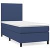 vidaXL Box spring postel s matrac&iacute; modr&aacute; 100 x 200 cm textil