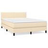vidaXL Box spring postel s matrac&iacute; kr&eacute;mov&aacute; 140x190 cm textil