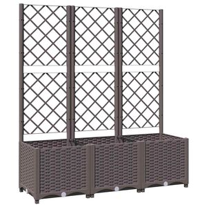 vidaXL Zahradn&iacute; květin&aacute;č s mř&iacute;žkou hněd&yacute; 120 x 40 x 136 cm PP