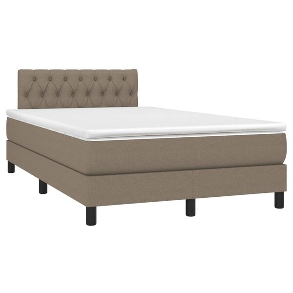 vidaXL Box spring postel s matrac&iacute; a LED taupe 120x190 cm textil