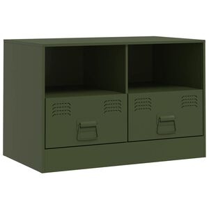 vidaXL TV skř&iacute;ňka olivově zelen&aacute; 67 x 39 x 44 cm ocel