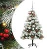 vidaXL Uměl&yacute; v&aacute;nočn&iacute; stromeček Zelen&aacute; a b&iacute;l&aacute; 120 cm PVC, kov a plast