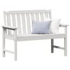 vidaXL Zahradní lavice s polštářem Bílá 120 x 59 x 88cm HDPE