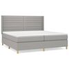 vidaXL Box spring postel s matrac&iacute; světle &scaron;ed&aacute; 200 x 200 cm textil