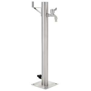 vidaXL Zahradn&iacute; sloupek na vodu nerezov&aacute; ocel kulat&yacute; 65 cm