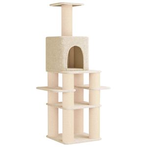 vidaXL Kočič&iacute; strom se &scaron;krabac&iacute;mi sloupky sisal Kr&eacute;mov&aacute; 180 cm