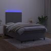 vidaXL Box spring postel s matrac&iacute; a LED tmavě &scaron;ed&aacute; 120x200 cm samet