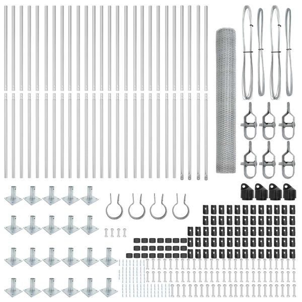 vidaXL Plotov&yacute; sloupek. Stř&iacute;brn&aacute; 50 x 1,2 m (25 mm s&iacute;ť) Ocel