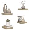 vidaXL Plovouc&iacute; n&aacute;stěnn&eacute; police 4 ks dub 23 x 23,5 x 3,8 cm MDF