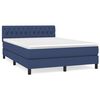 vidaXL Box spring postel s matrac&iacute; modr&aacute; 140x200 cm textil