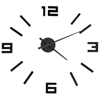 vidaXL 3D Nástěnné hodiny moderní design černé 100 cm XXL