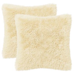 vidaXL Povlak na pol&scaron;t&aacute;ř 2 pcs HEERLEN Kr&eacute;mov&aacute; 30 x 30 cm PV fleece