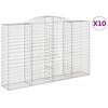 vidaXL Klenut&eacute; gabionov&eacute; ko&scaron;e 10ks 300x50x180/200cm pozinkovan&eacute; železo