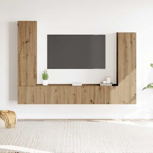 vidaXL Sada 4 kusů n&aacute;stěnn&eacute; TV skř&iacute;ňka dub artisan kompozitn&iacute; dřevo