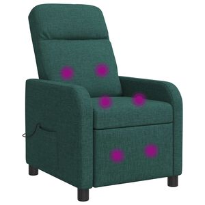 vidaXL Mas&aacute;žn&iacute; polohovac&iacute; křeslo Tmavě zelen&aacute; Textil