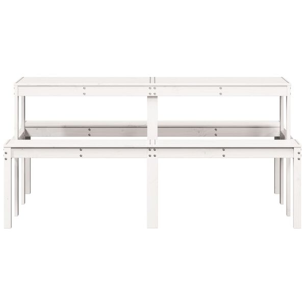 vidaXL Piknikov&yacute; stůl b&iacute;l&yacute; 160 x 134 x 75 cm masivn&iacute; borov&eacute; dřevo