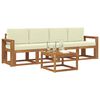 vidaXL Venkovn&iacute; pohovkov&aacute; souprava 5 pcs Přirozen&aacute; a Kr&eacute;mov&aacute;