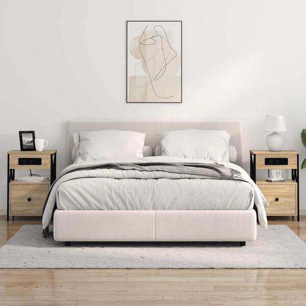 vidaXL Nočn&iacute; skř&iacute;ňka Sonoma dub 40 x 31 x 60 cm kompozitn&iacute; dřevo