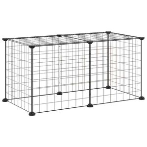 vidaXL 8panelov&aacute; ohr&aacute;dka pro zv&iacute;řata čern&aacute; 70x35x35 cm ocel