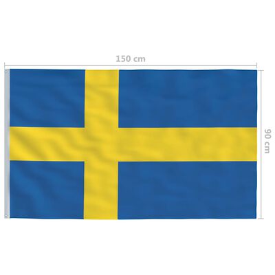 vidaXL Švédská vlajka a stožár hliník 6,2 m