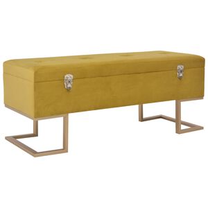 vidaXL Lavice s &uacute;ložn&yacute;m prostorem 105 cm hořčicov&aacute; samet