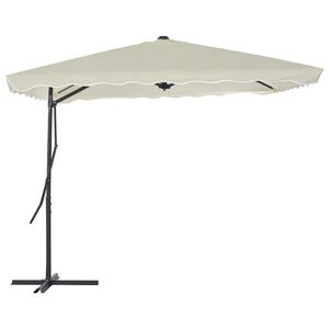 vidaXL Zahradn&iacute; slunečn&iacute;k s ocelovou tyč&iacute; 250 x 250 cm p&iacute;skov&yacute;