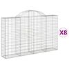 vidaXL Klenut&eacute; gabionov&eacute; ko&scaron;e 8 ks 200x30x120/140cm pozinkovan&eacute; železo