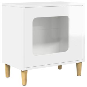 vidaXL Kočič&iacute; dům Leskl&aacute; B&iacute;l&aacute; 51 x 30 x 52 cm Kompozitn&iacute; dřevo