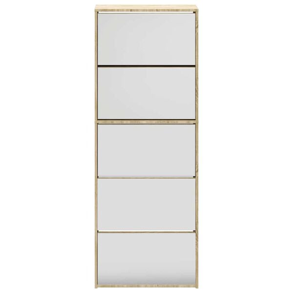 vidaXL Botn&iacute;k pětipatrov&yacute; zrcadlo dub 63 x 17 x 169,5 cm