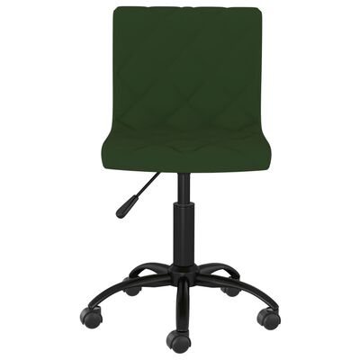 vidaXL Otočná jídelní židle tmavě zelená samet