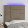 vidaXL Čelo postele s LED taupe 90x5x118/128 cm textil