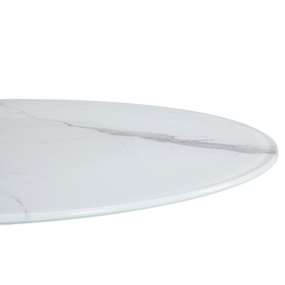 vidaXL Stolní deska bílá Ø 80 cm sklo s mramorovou texturou