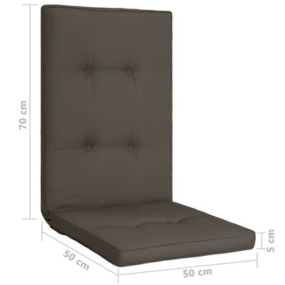 vidaXL Podušky na zahradní židle 4 ks antracitové 120 x 50 x 5 cm