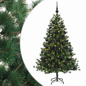 vidaXL Uměl&yacute; v&aacute;nočn&iacute; stromek s v&aacute;nočn&iacute;mi koulemi 210 cm 300 LED
