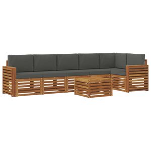 vidaXL Rohov&aacute; sofa sada s pol&scaron;t&aacute;řem 7 pcs Přirozen&aacute; a Anthracitov&aacute;
