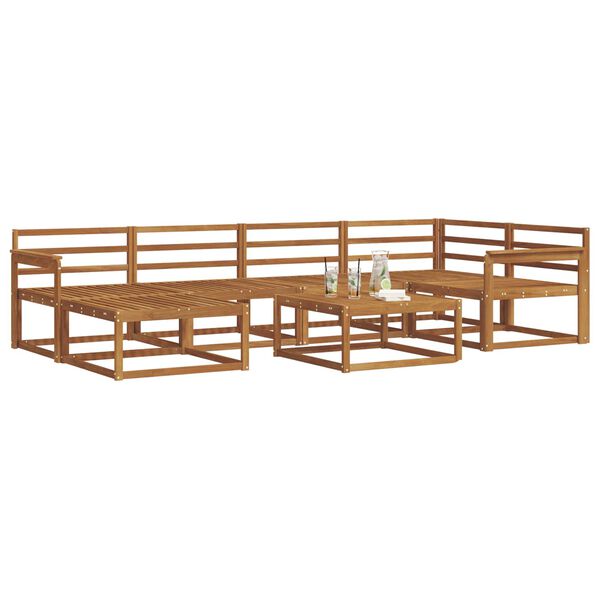 vidaXL Venkovn&iacute; pohovkov&aacute; souprava 7 pcs Př&iacute;rodn&iacute;