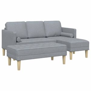 vidaXL Set pohovek 2 ks Světle &scaron;ed&aacute; Polyester